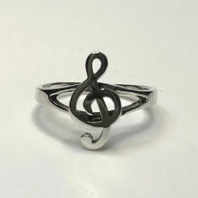 925 Sterling Silver G Clef Music Note Ring Size 2 To 12 • $12.75