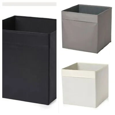 FOLDING LARGE 30x30x30cm GENERAL FABRIC STORAGE CUBE BOX HOME OFFICE  3 COLOURS • £12.99