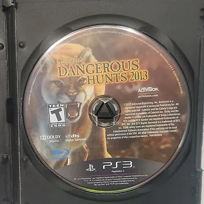 Cabelas Dangerous Hunts 2013 PS3 Game Hunting Simulator Shooter PlayStation 3 • $12.99
