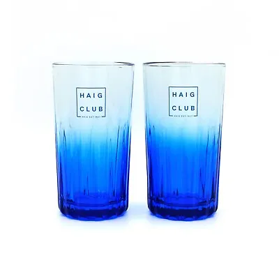 £9.95 • Buy 2 X Beckham Haig Club Whisky Whiskey HiBall Blue Glass Pub Bar Branded 12floz