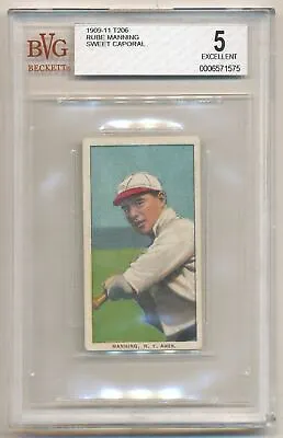 1909-11 T206 Sweet Caporal Cigarette Pitch Rube Manning Z26751 • $544