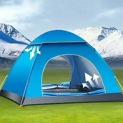 £22.99 • Buy 3-4 Person Man Family Tent Instant Pop Up Tent Outdoor Camping Hiking Festival