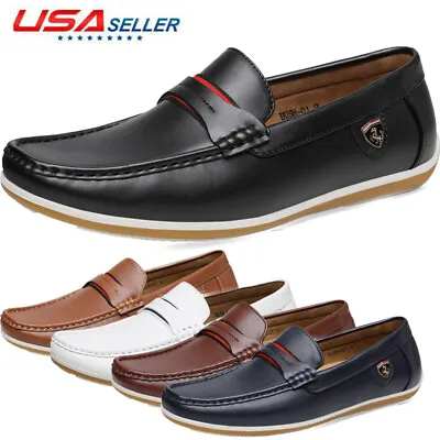 Men's Driving Moccasins Slippers Slip On Moccasin Boat Loafers Shoes Size • $25.99