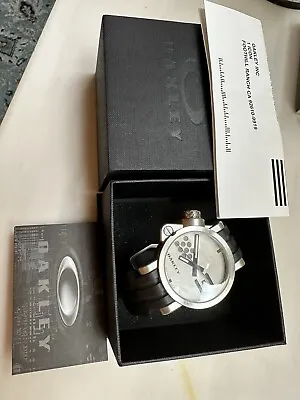 $700 • Buy RARE OAKLEY TRANSFER CASE WATCH Swiss Made Stainless Case & Brushed Silver Dial