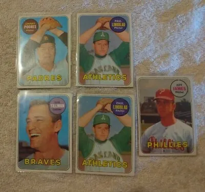 1969 TOPPS BASEBALL LOT OF 5 Cards High Number RARE • $95