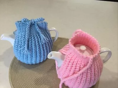 6  CUP BLUE  Tea Pot Cosy CROCHET Can Open The Top To Refill With More Hot Water • $20