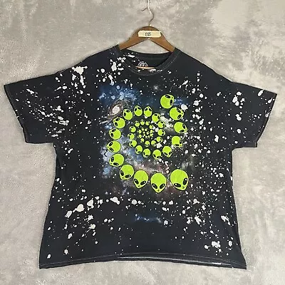 All Over Print Trippy Alien Space T-Shirt Mens Size 2XL Black • $18.99