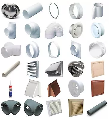 £7.59 • Buy 5  125MM Plastic Round Ducting Ventilation And Accessories