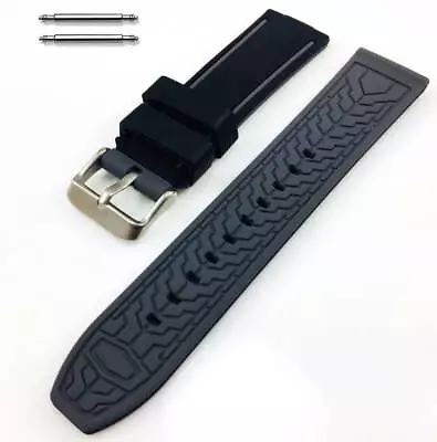 Black & Grey Double Side Rubber Silicone Replacement Watch Band Strap  Belt 4061 • $12.95