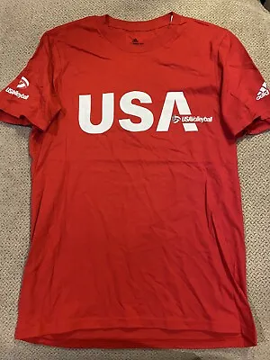 Mens New Adidas Team USA Olympics Volleyball Shirt Red Small S $35 • $13.99