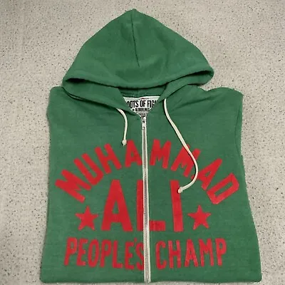 Roots Of Fight Muhammad Ali VTG 74 Green Full Zip Hoodie SZ XL • $125