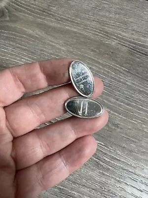 Vintage Men’s Cufflinks Letter H Engraved Silver Jewelry Bin L • $24.50