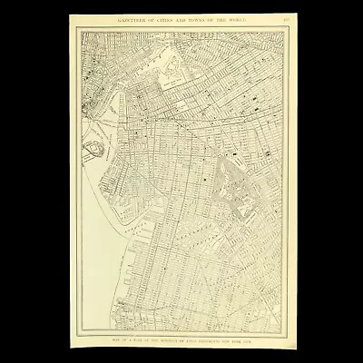 Ca1920 Antique BROOKLYN Street Map Of Brooklyn New York Gallery Wall Art Decor • $13.56