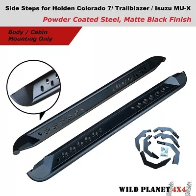 Side Steps For Holden Colorado 7/ Trailblazer/Isuzu MUX 2012-2020 Heavy Steel Po • $272.95