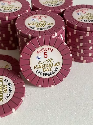 Mandalay Bay Las Vegas NV Roulette Chip BJ 5 • £2