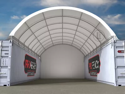 $3550 • Buy NEW 40ft (L) X 20ft (W) Shipping Container Dome Shelter With End Wall NO WELDING