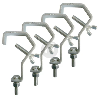 £37 • Buy 4x QTX Light Silver Metal DJ Lighting Mounting Truss Hooks / G Clamps XXA2811