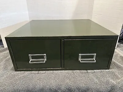 VINTAGE Steel Master 2 DRAWER METAL CABINET 7  X 18 1/2  X 16” GREEN #2 • $59.99