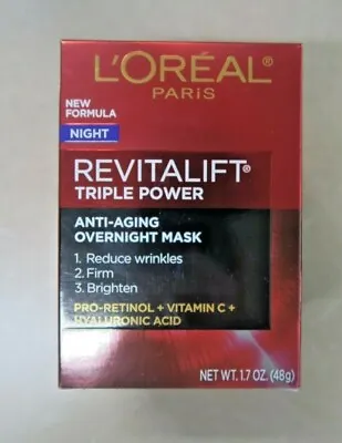 L'Oreal Night RevitaLift Triple Power Anti-Aging Overnight Mask 1.7 Oz. NEW BOX • $15.99