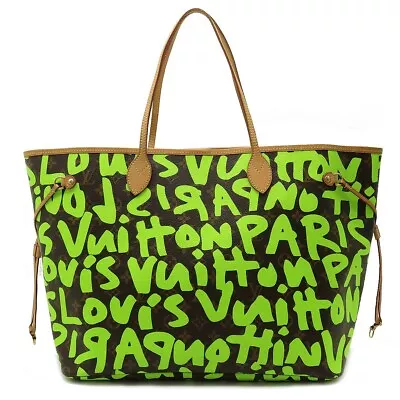 Louis Vuitton Neverfull GM Monogram Graffiti Tote Bag Brown Green M93703 • £2728.92