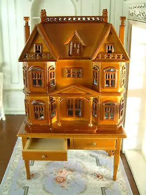 Exquisite Mahogany French Villa Le Chateau Cabinet Vintage 1/12 Scale Miniature • $65.99