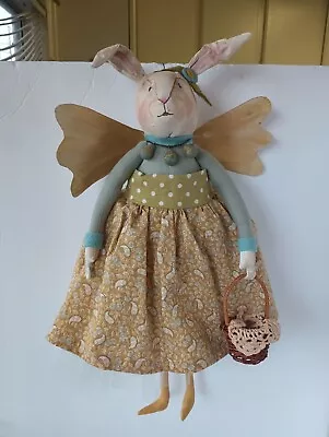 J Baird Handmade Whimsical Spring Easter Bunny Rabbit Lady Fairy Doll • $64.99