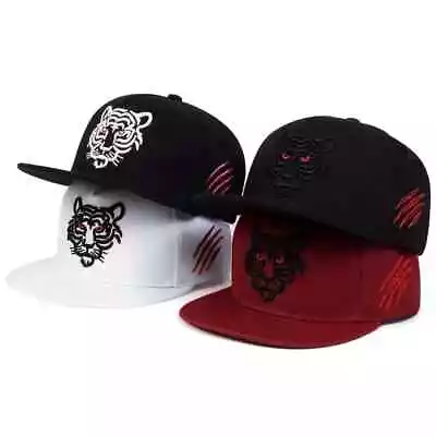 Unisex Adjustable Baseball Cap Moisture Wicking Tiger Embroidery Snapback Hat • $8.99