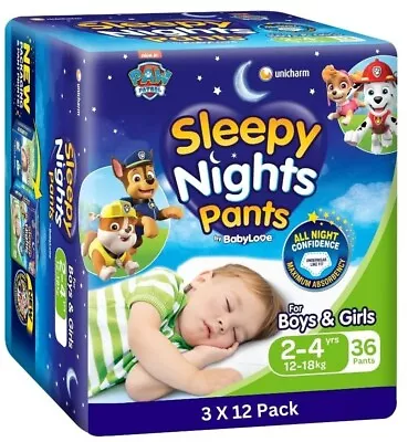 BabyLove SleepyNights Pants 2-4 Years (12-18kg) | 36 Pieces (3 X 12 Pack) • $38.25