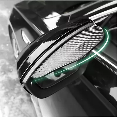 For Lincoln Accessories Mirror Rain Visor Guard Carbon Fiber Texture Eyebrow X2 • $19.88