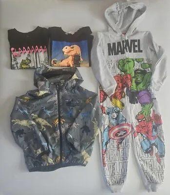 Jurassic World MARVEL Dinosaur Boys Bundle Jumpsuit Jacket T-shirts Age 4 5 6  • £24.99