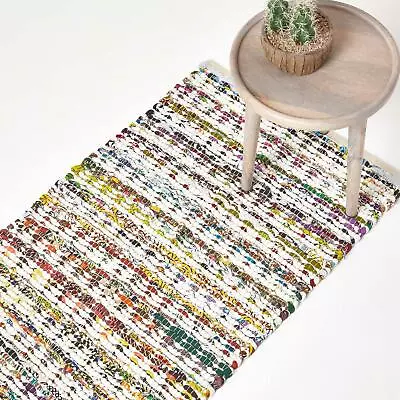 100% Cotton Handmade Multi Colour Chindi Rug Area Rag Rugs Mat Runner • £24.99