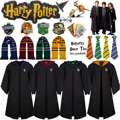 $11.40 • Buy Harry Potter Adult Kids Robe Cloak Gryffindor Slytherin Tie Cosplay Costume Cape