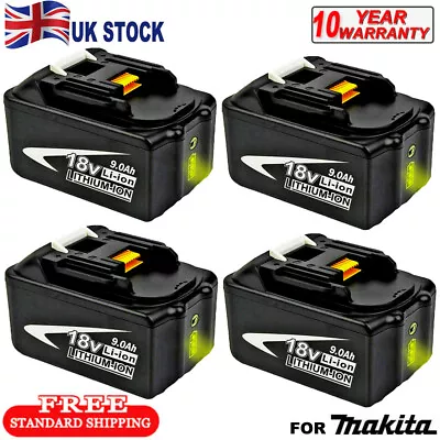 4 Pack For Makita BL1860 Battery BL1860 LXT 18V Li-ion 9.0ah Battery BL1850 TOOL • £15.49