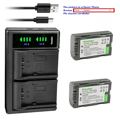 Kastar Battery LTD2 USB Charger For Panasonic CGR-D08 NV-MX3 NV-MX5 NV-MX7 NV-C5 • $25.99