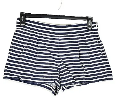J.Crew Shorts Womens 6 Blue White Stripes Chino Faux Pockets Summer Sailing  • £14.48