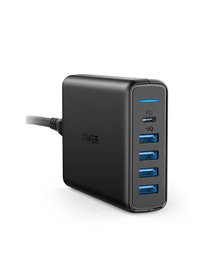 $53.54 • Buy Anker 60W 5-Port Desktop Charger With One 30W Power Delivery Port For Phone Pad
