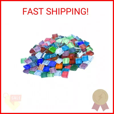 AITINIA 350 Pieces Cathedral Glass Mosaic Tiles For Crafts Colorful Stained Gla • $9.33