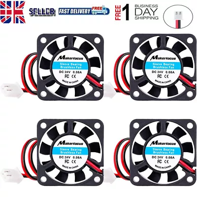 £10.99 • Buy 4Pcs 24V 40mm Cooling Case Fan 4010 40x40x10mm DC Mini Silent 3D Printer 2-Pin
