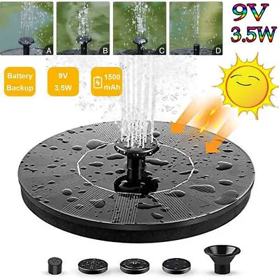 Solar Panel Powered Water Feature Plants Pump Garden Pool Pond Outdoor Fountain • £7.89