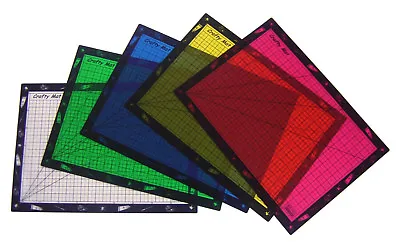 PACK 5 LARGE CRAFT CUTTING & MODELLING MATS WITH 1cm GRIDS MIXED COLOURS 7806-5 • £10.95