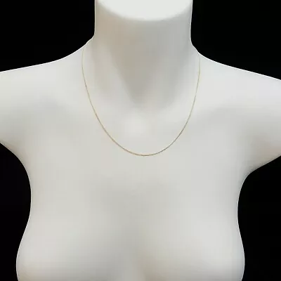 Brand New Solid 9ct Yellow Gold 1mm Curb Chain Necklace 4045 Or 50cm (9k 375) • $215