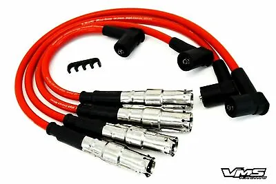 Vms Racing Red 10mm Spark Plug Ignition Wires For 99-01 Volkswagen Vw Golf 2.0 • $41.88
