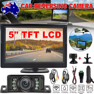 Wireless 5'' TFT-LCD Screen Monitor Rear View Reverse Camera Night Vision Cam • $41.95
