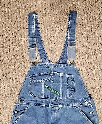 Mens Key Imperial Bib Overalls Blue Denim Size 40x32 Actual 38x29 Farmer Work • $25