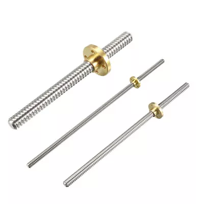 2Pcs T8 Pitch 2mm Lead Screw Rod With Copper Nut For 3D Printer • $25.70
