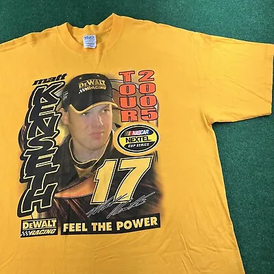 Vintage Matt Kenseth Shirt Mens XXL Yellow Nascar  Racing 2005 Tour Dewalt Team • $19.95