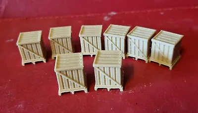 8 Wooden Crates On Pallets OO Gauge Model Railway Accessories & Scenery • £6.40