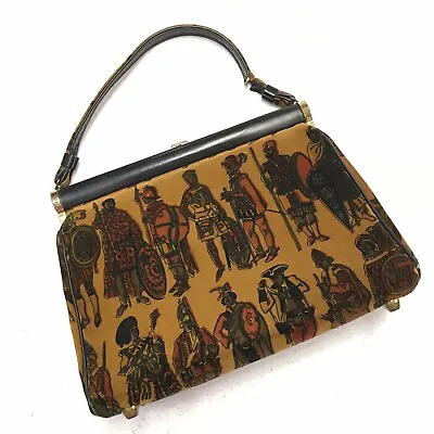 Kardin Vintage MCM Velvet Pocketbook Purse Bag Historical Warrior Explorer Gold • $69.50