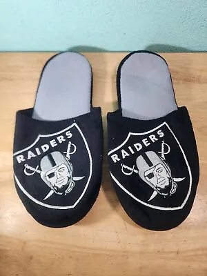 Men's Oakland Raiders Slippers Black House Slippers Size M(9-10) • $10.99