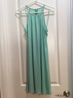 Michael Kors Printed Halter Dress Sz Small Green Print Armpit To Armpit 19” • $27